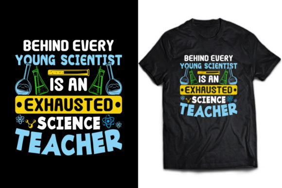 Behind Every Young Scientist T-shirt: A Fresh Graphic for Science-Themed Branding and Print Templates
