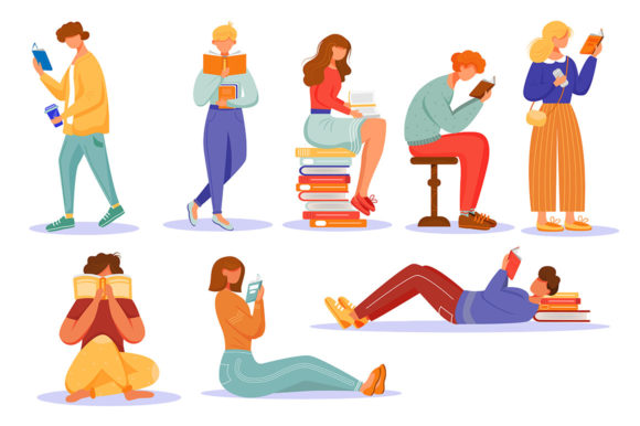 Books Reading Flat Vector Illustrations: A Designer’s Review for Real Client Projects