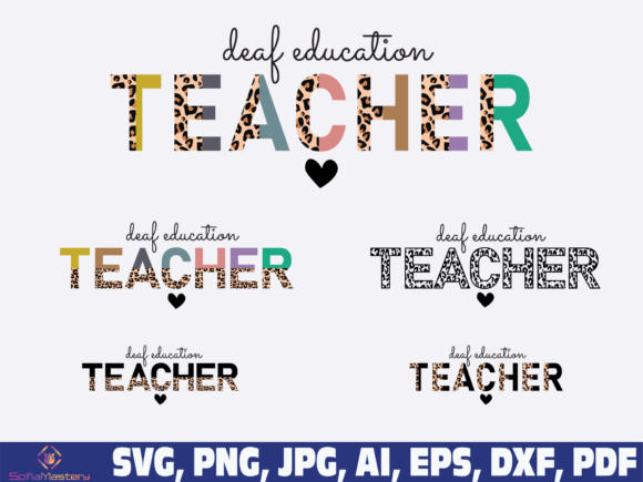 Deaf Education Teacher Graphics for Crafts & Digital Selling