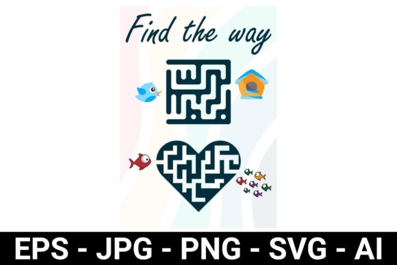 Kids Activity Worksheet Find the Way: A Prek Graphic for Playful Branding