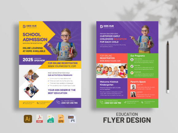 School Education Flyer Template: Graphics & Print Templates Review