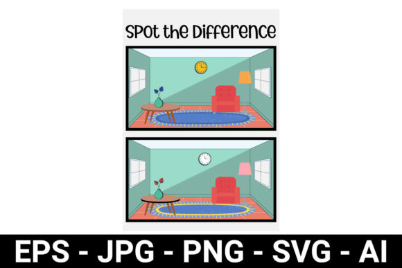 Spot the Difference Perfect for Toddler Graphics for Prek Branding Projects