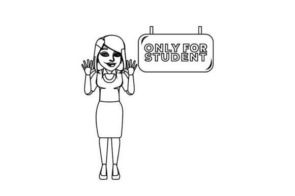 Teacher Education School Outline Graphics and Icons